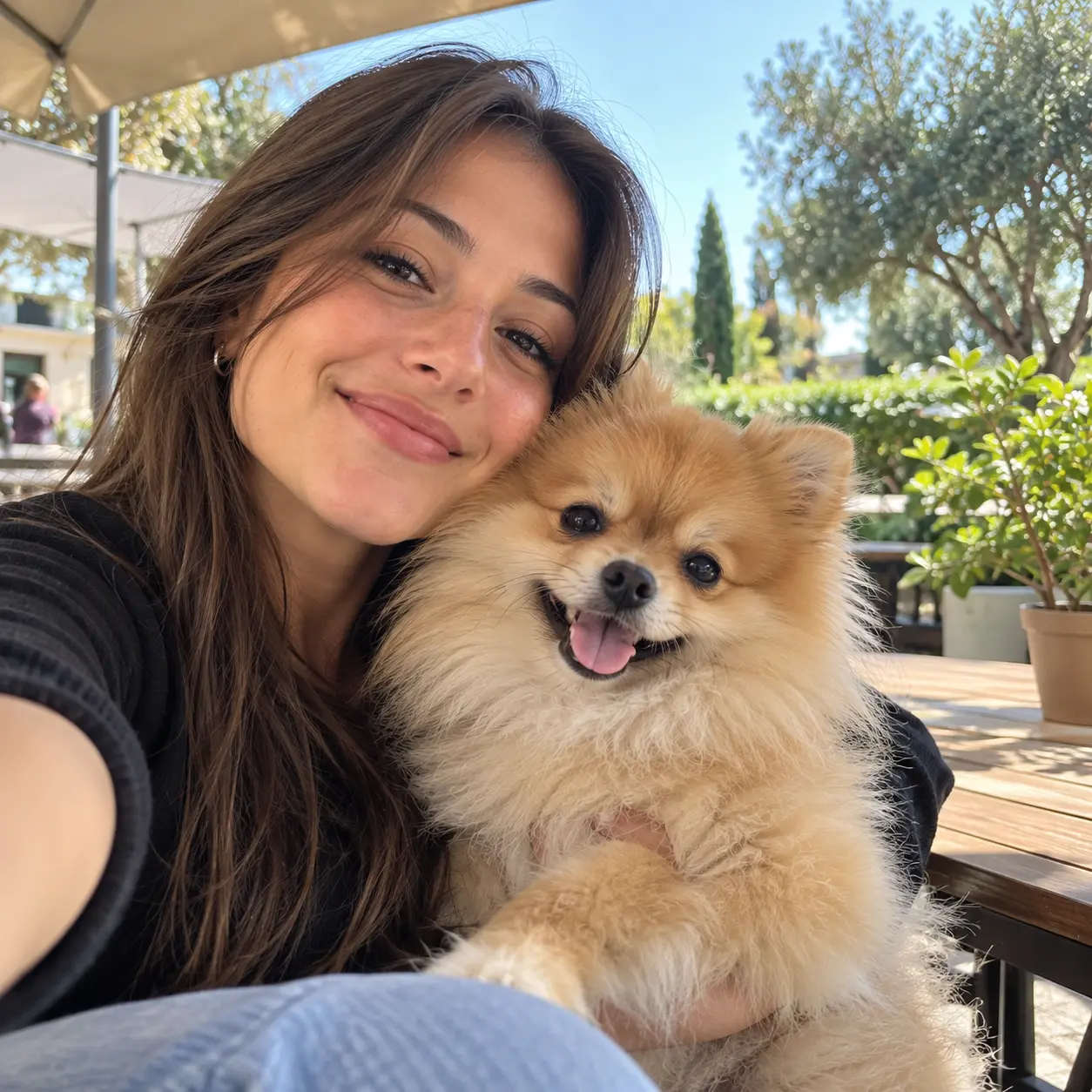 Bobby, Pomerania, in braccio all’aperto